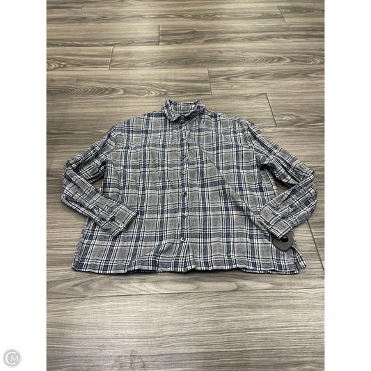 Top Long Sleeve By Madewell In Plaid Pattern, Size: Xs