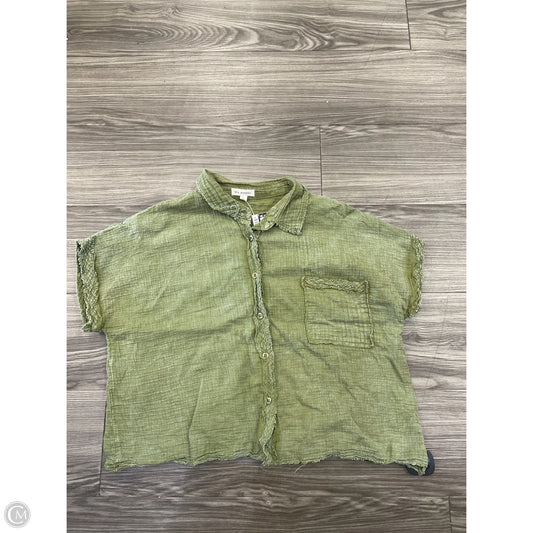 Top Short Sleeve By Blu Pepper In Green, Size: L