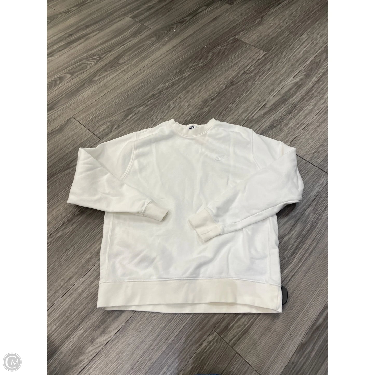 Athletic Sweatshirt Crewneck By Nike In White, Size: L