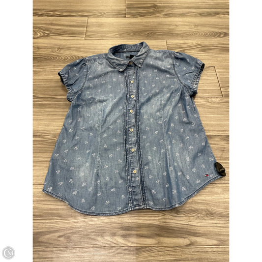 Top Short Sleeve By Tommy Hilfiger In Blue, Size: Xxl