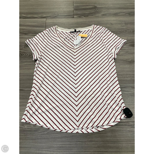 Top Short Sleeve By White House Black Market In Striped Pattern, Size: L