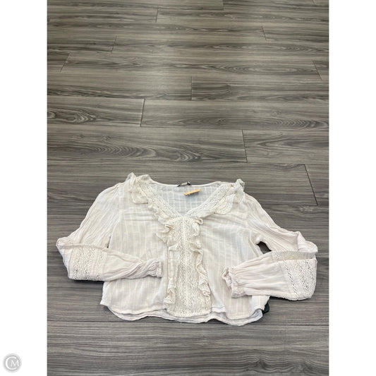 Top Long Sleeve By American Eagle In Cream, Size: M