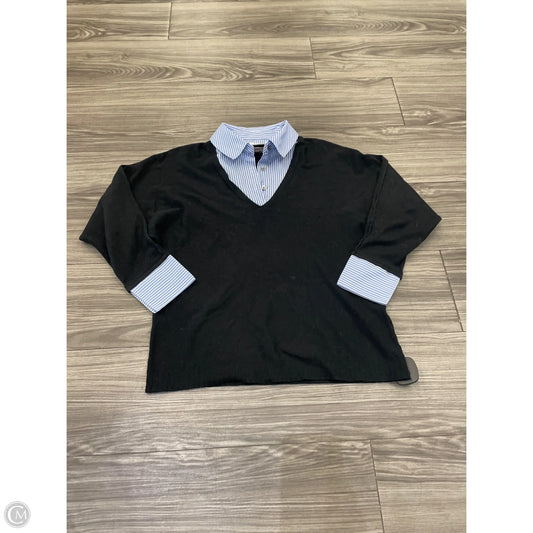 Top Long Sleeve By Sioni In Black, Size: M