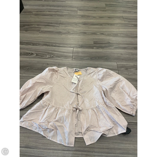 Top Short Sleeve By A New Day In Striped Pattern, Size: M