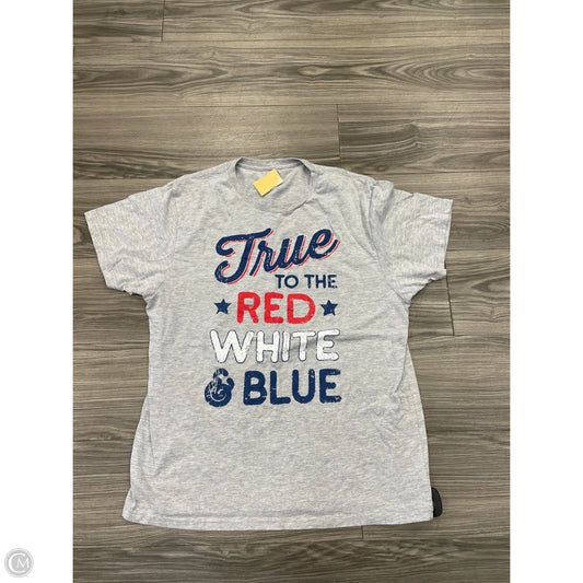 Top Short Sleeve By Celebrate Together In Grey, Size: Xl