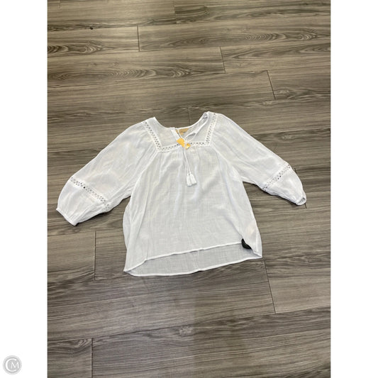 Top Long Sleeve By Hope & Harlow In White, Size: L