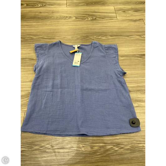 Top Short Sleeve By Three Dots In Blue, Size: L
