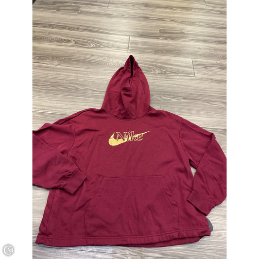 Sweatshirt Hoodie By Nike In Red, Size: L