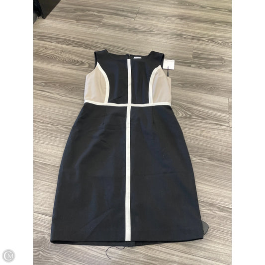 Dress Casual Midi By Calvin Klein In Black & Cream, Size: 12