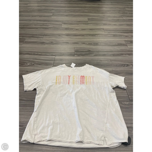 Top Short Sleeve By Aerie In Tan, Size: M