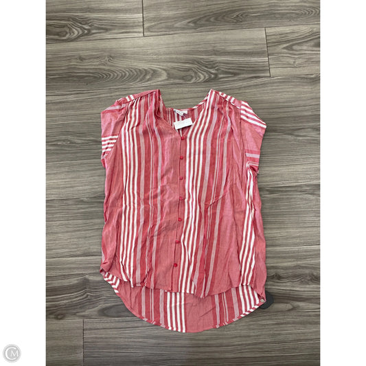 Top Short Sleeve By Liz Claiborne In Striped Pattern, Size: L