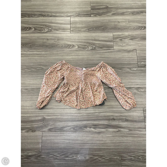 Top Long Sleeve By American Eagle In Floral Print, Size: M