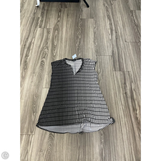 Top Short Sleeve By Alfani In Black & White, Size: M