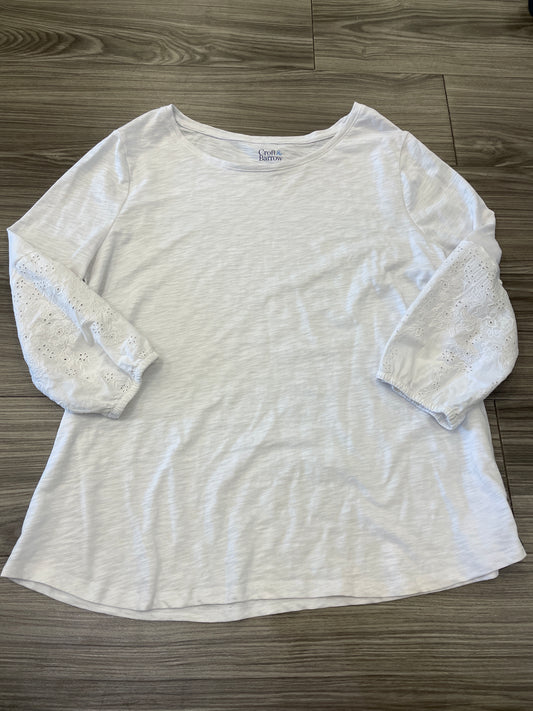 White Top Long Sleeve Croft And Barrow, Size Xl