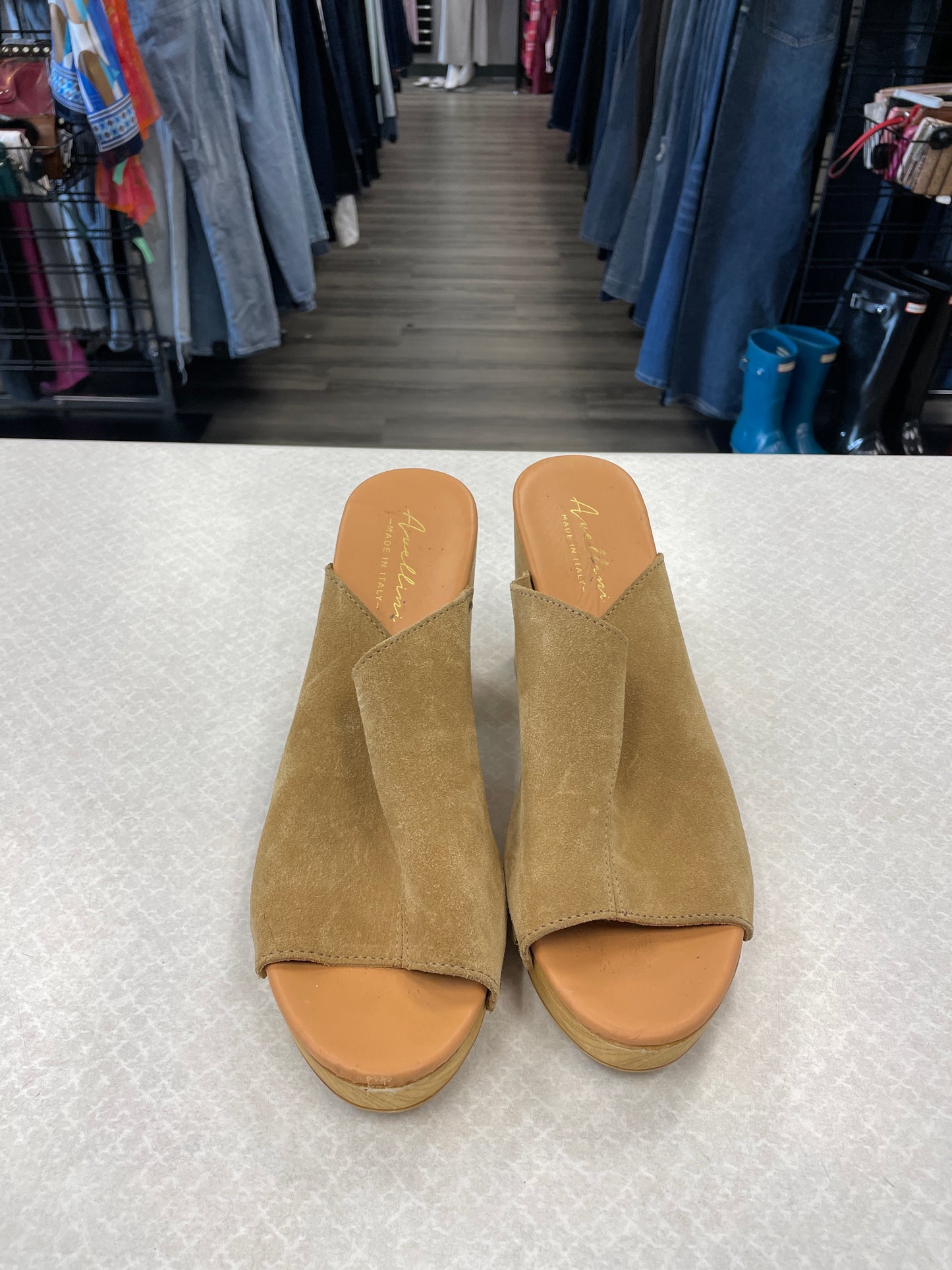 Tan Shoes Heels Block Clothes Mentor, Size 9