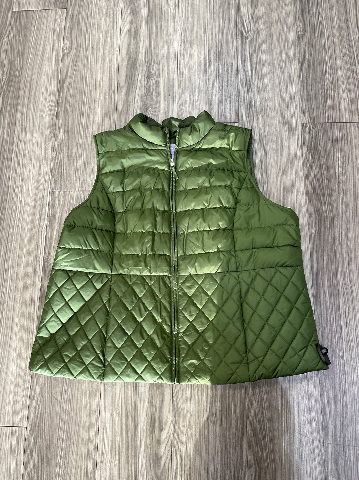 Vest Puffer & Quilted By Laura Scott In Green, Size: 2x