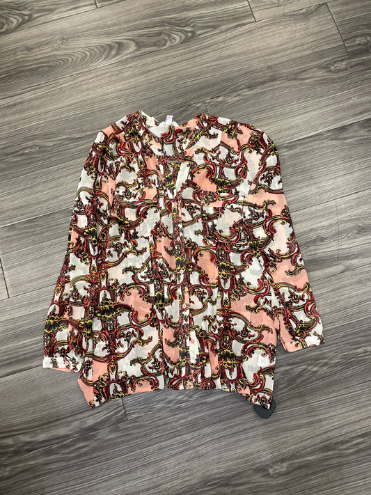 Blouse Long Sleeve By Candies In Multi-colored, Size: L