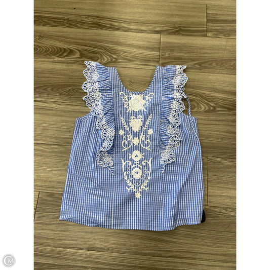 Top Sleeveless By Parker In Black & White, Size: L