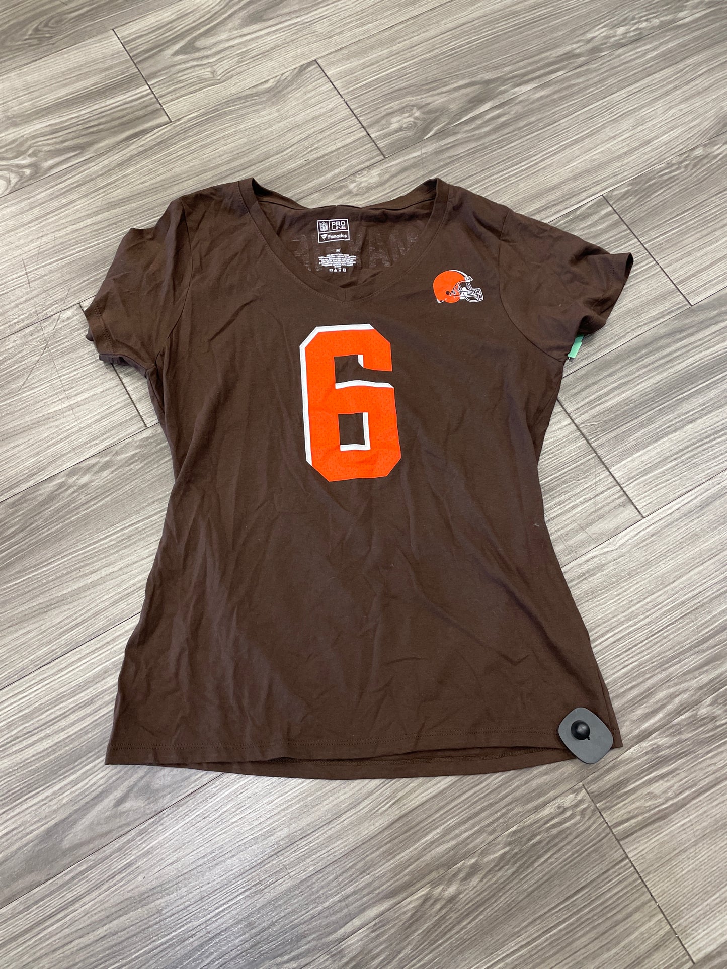 Top Short Sleeve By Clothes Mentor In Brown & Orange, Size: M