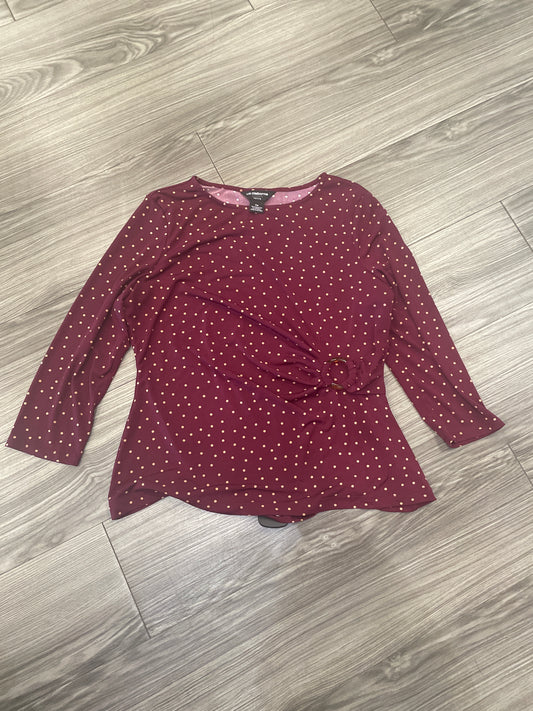 Blouse Long Sleeve By Liz Claiborne In Red, Size: M