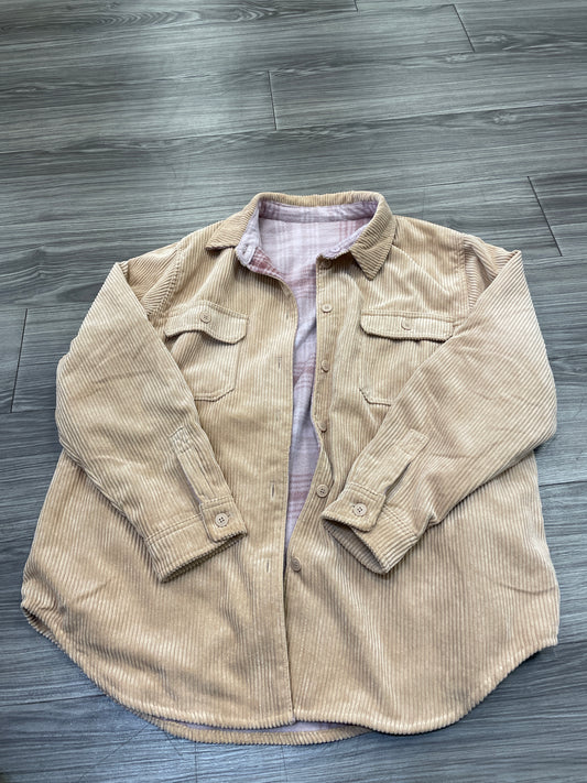 Jacket Shirt By Love Tree In Tan, Size: Xl