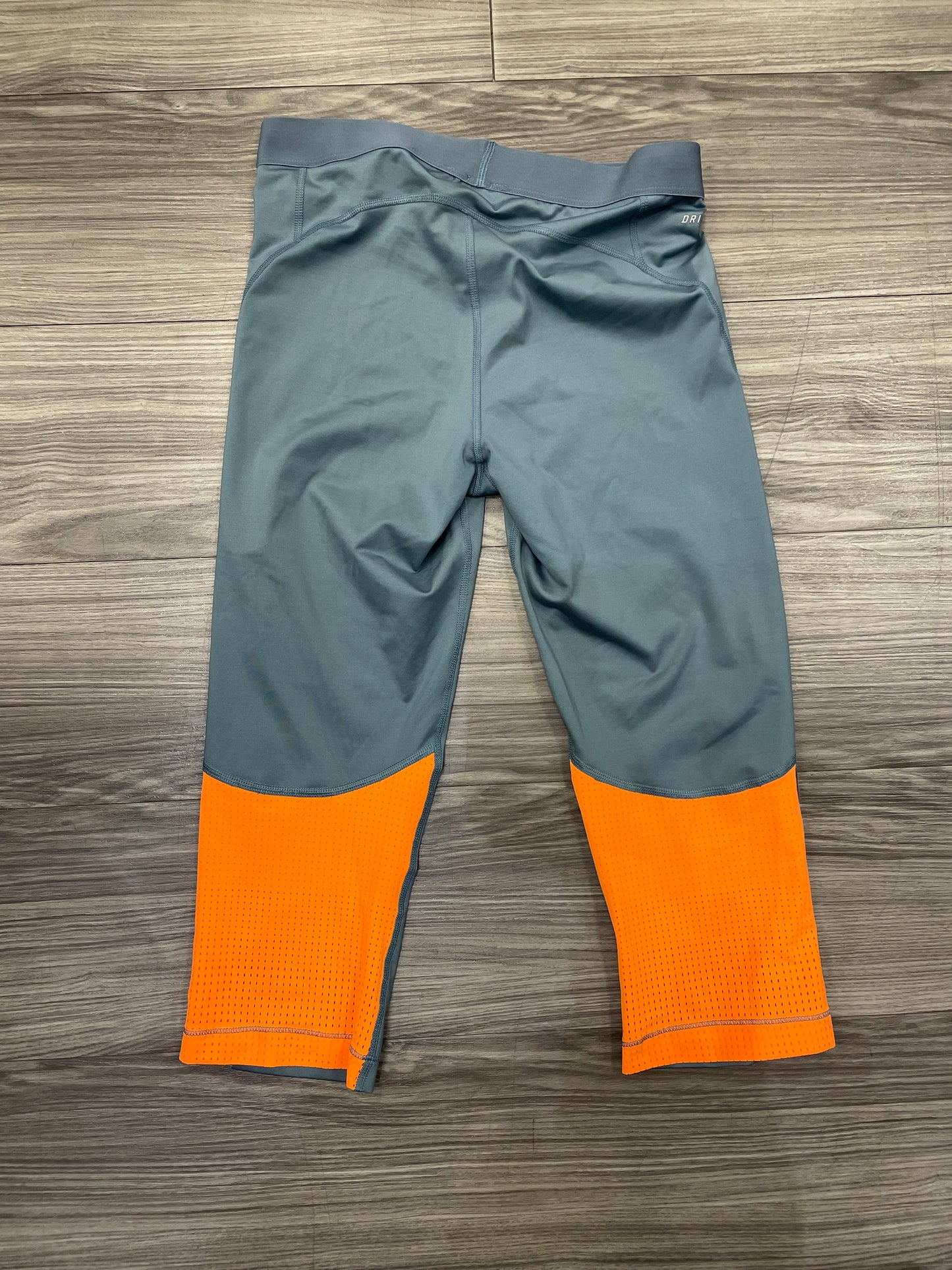 Athletic Leggings By Nike Apparel In Green & Orange, Size: L