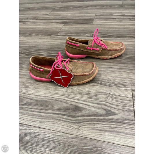 Boots Ankle Flats By Clothes Mentor In Brown & Pink, Size: 8
