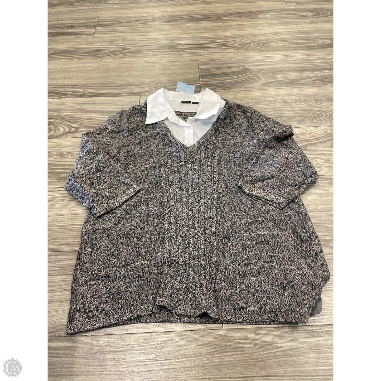 Sweatshirt Collar By Basic Editions In Grey, Size: 2x