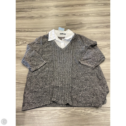 Sweatshirt Collar By Basic Editions In Grey, Size: 2x