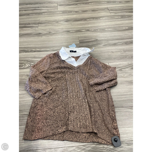 Sweatshirt Collar By Basic Editions In Brown, Size: 2x