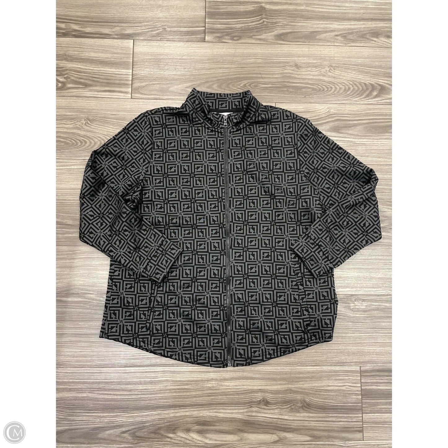 Jacket Shirt By Liz Claiborne In Grey, Size: Xl