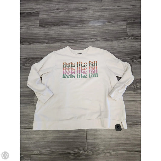 Sweatshirt Crewneck By Lane Bryant In Cream, Size: Xl