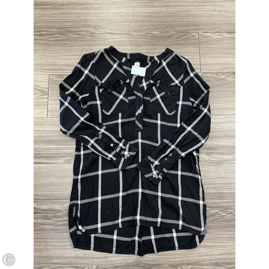 Top Long Sleeve By Gap In Plaid Pattern, Size: S
