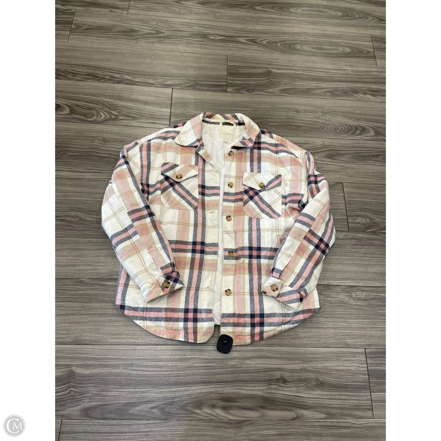 Jacket Shirt By Aeropostale In Plaid Pattern, Size: L