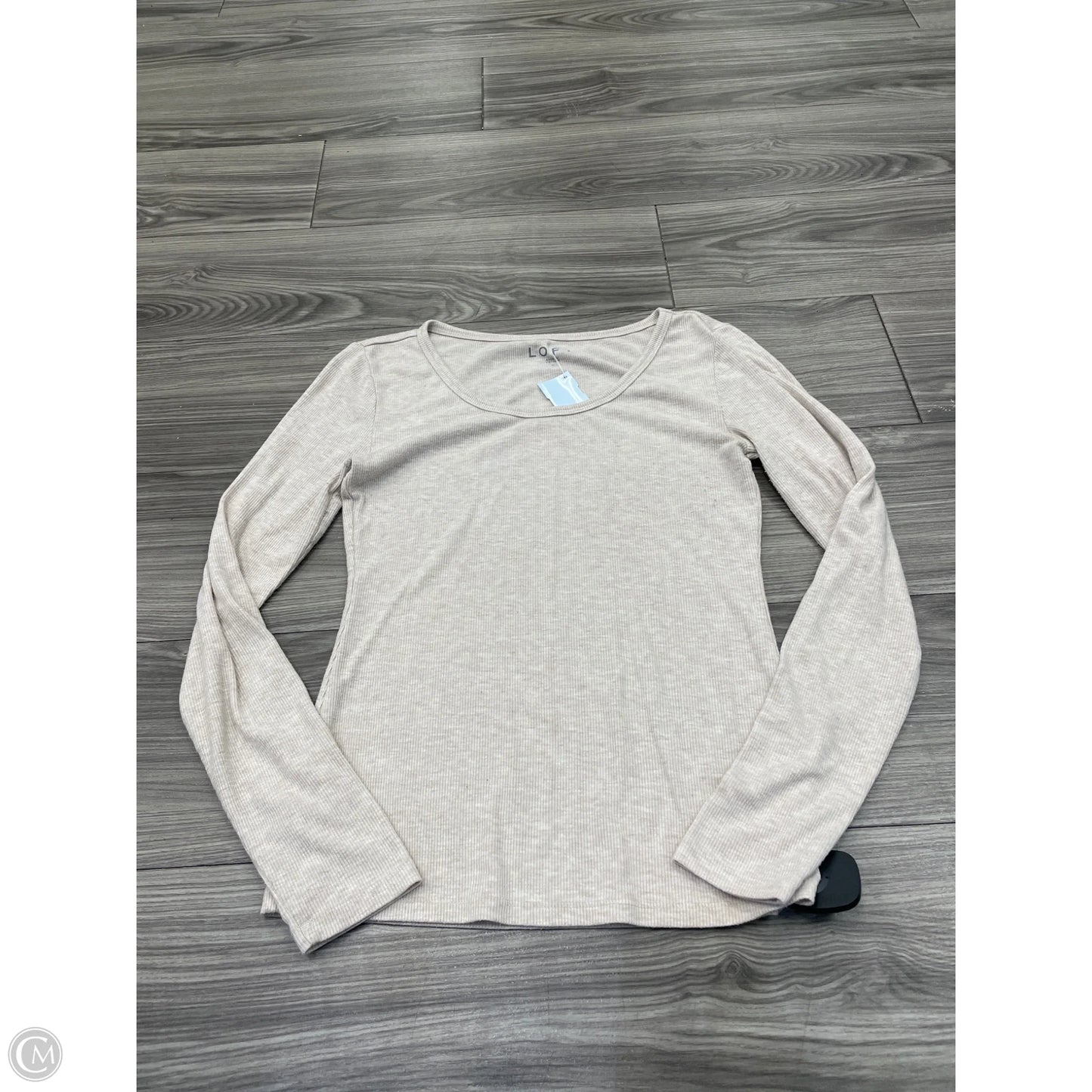 Top Long Sleeve Basic By Loft In Cream, Size: S