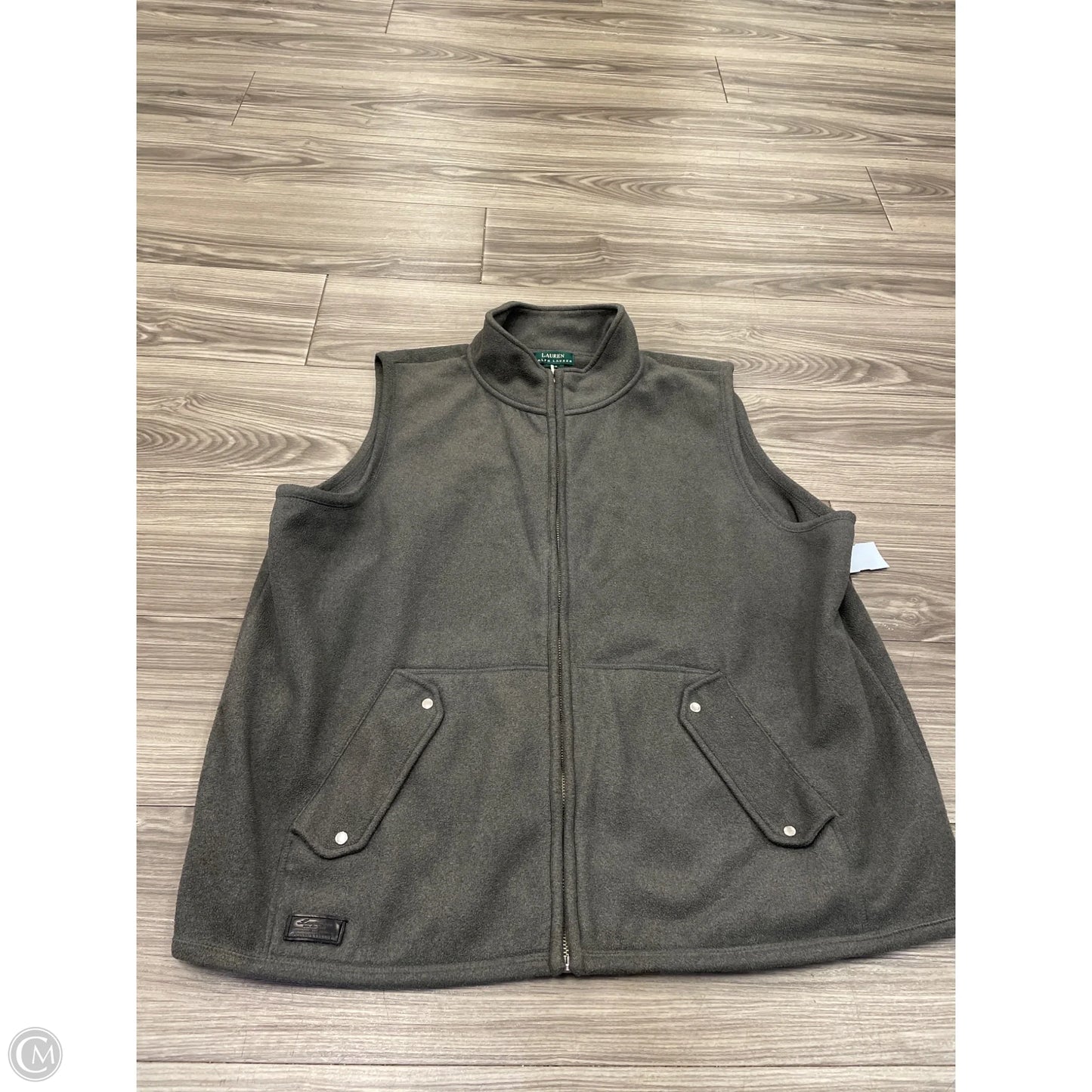 Vest Fleece By Lauren By Ralph Lauren In Grey, Size: 2x
