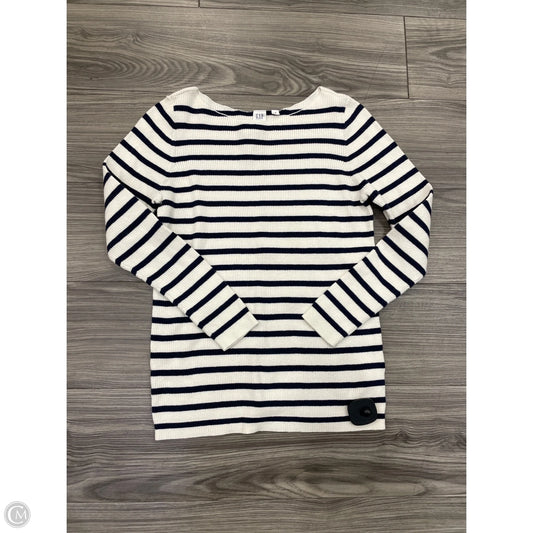 Top Long Sleeve Basic By Gap In Striped Pattern, Size: M