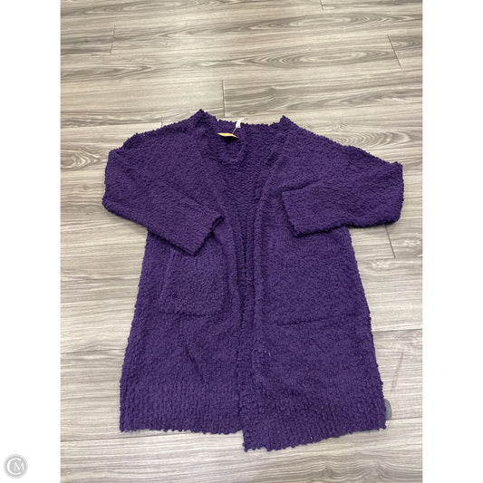 Cardigan By Zenana Outfitters In Purple, Size: Xl