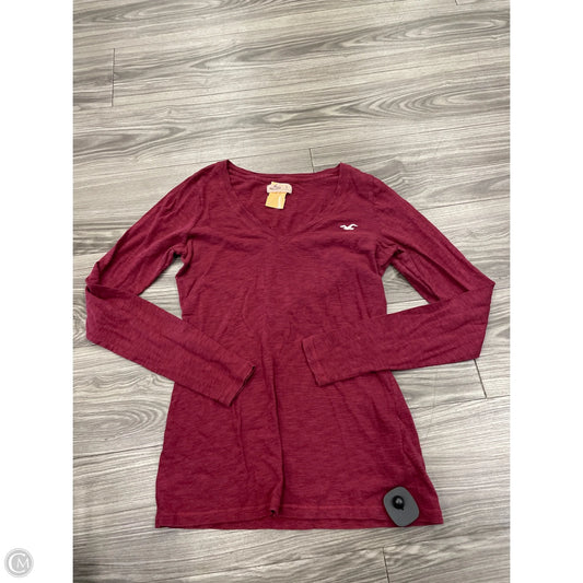 Top Long Sleeve Basic By Hollister In Maroon, Size: L