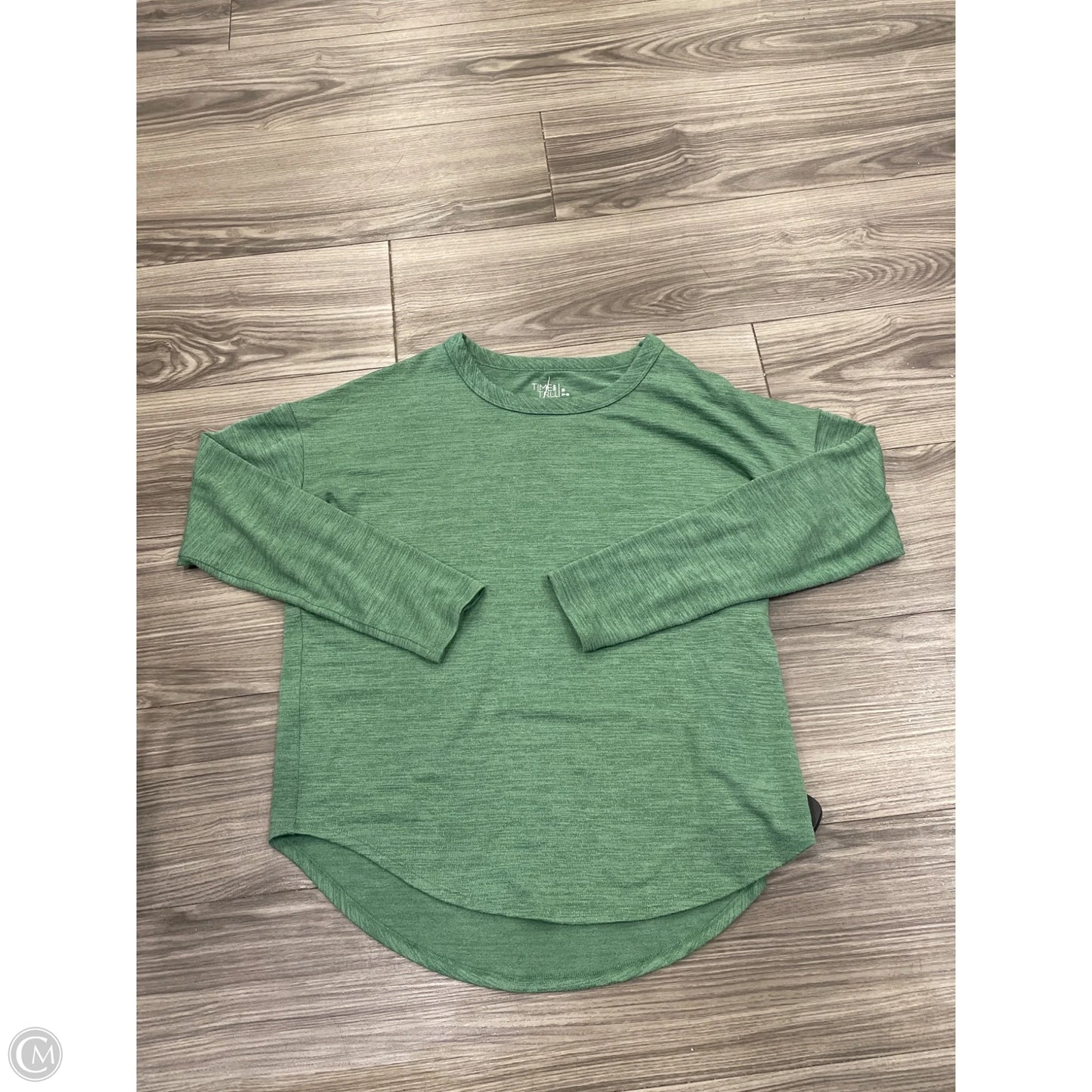 Top Long Sleeve Basic By Time And Tru In Green, Size: S