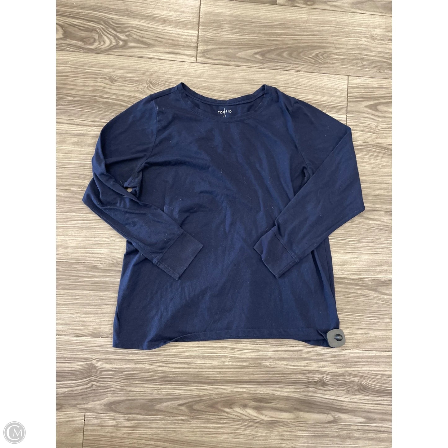 Top Long Sleeve Basic By Torrid In Blue, Size: 2x