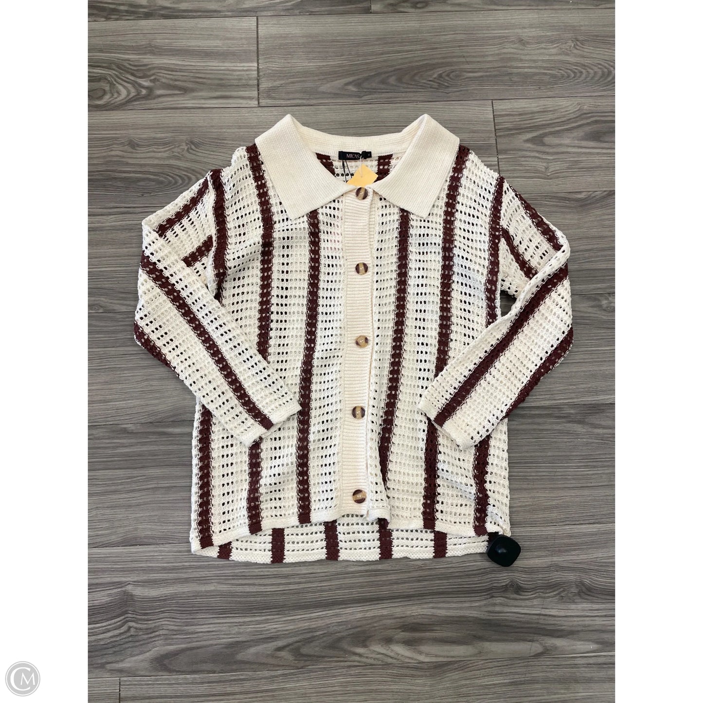 Top Long Sleeve By Micas In Striped Pattern, Size: M