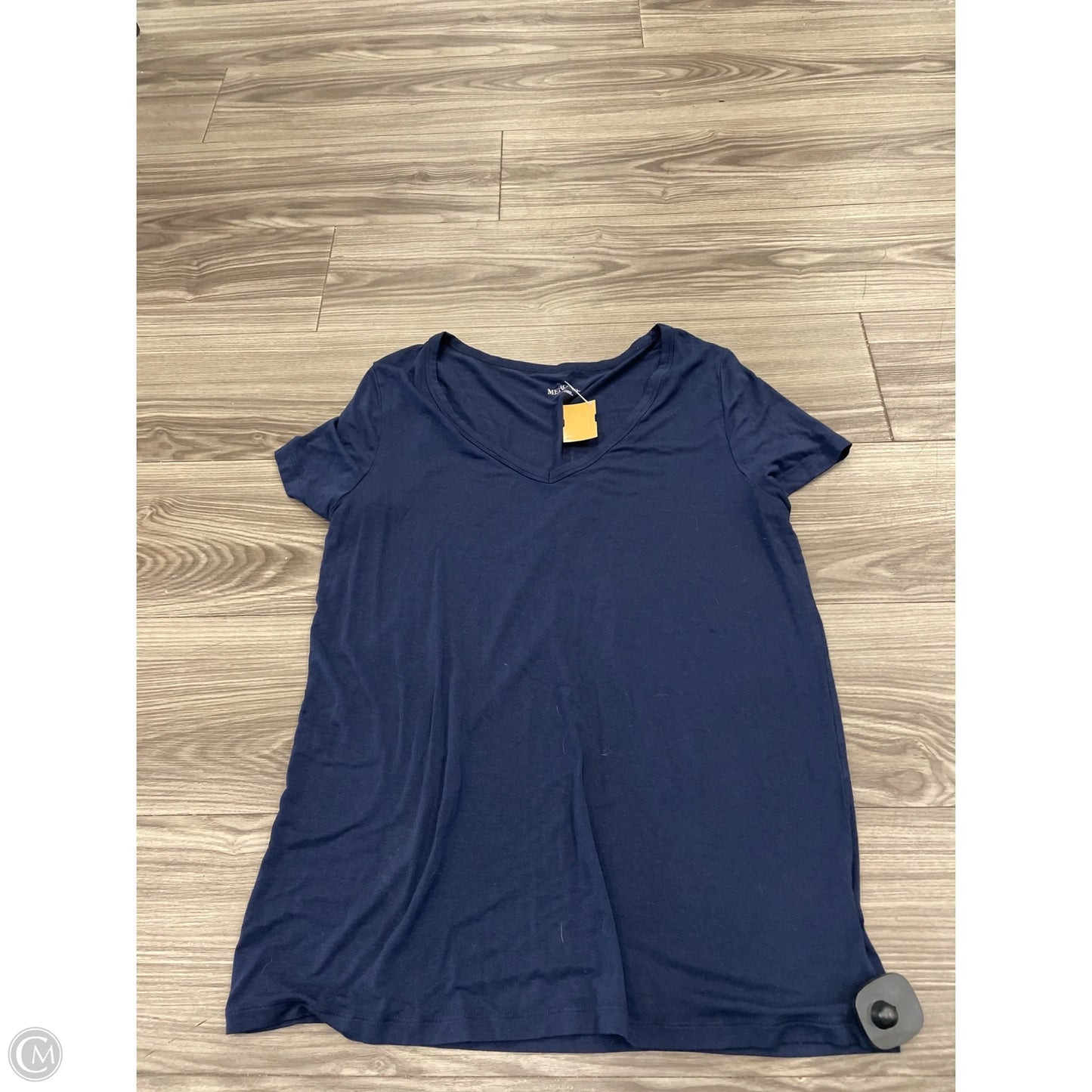 Top Short Sleeve Basic By Merona In Navy, Size: L