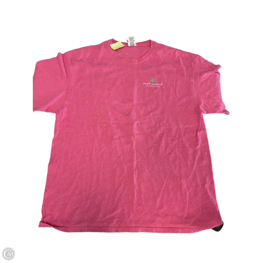 Top Short Sleeve By Simply Southern In Pink, Size: Xl
