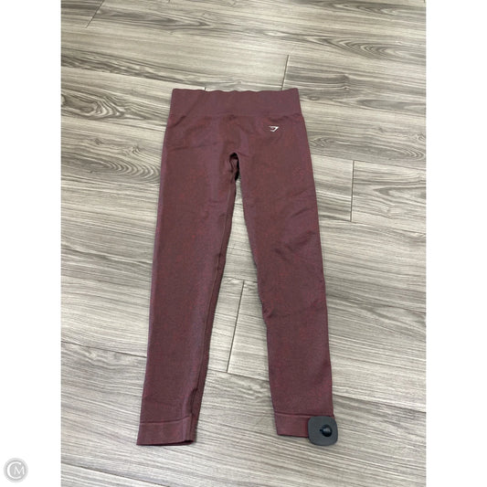Athletic Leggings By Gym Shark In Maroon, Size: L