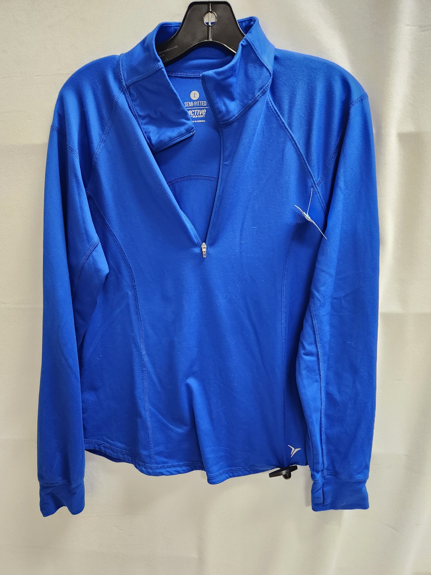 Athletic Top Long Sleeve Collar By Old Navy  Size: L