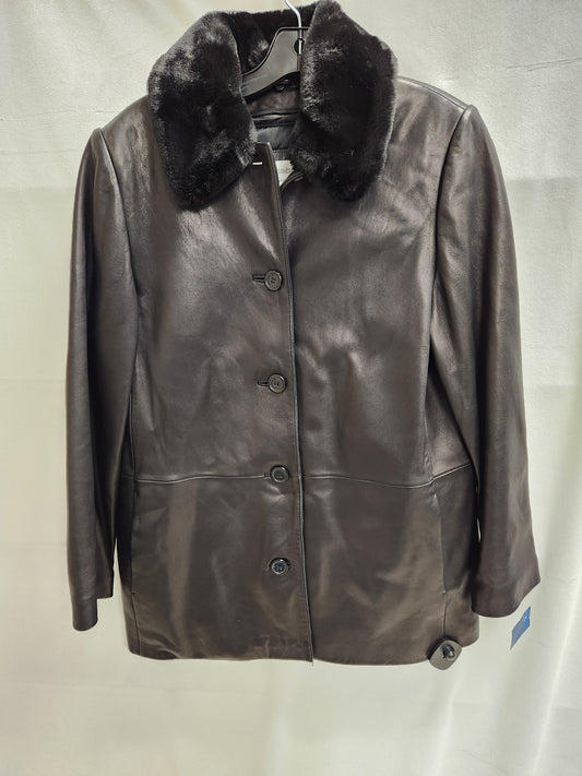 Jacket Moto Leather By Liz Claiborne  Size: M